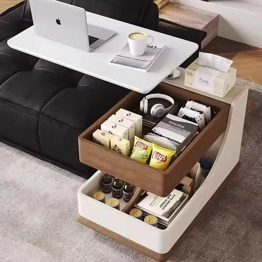 SpaceHub Rolling Table with Storage Panels