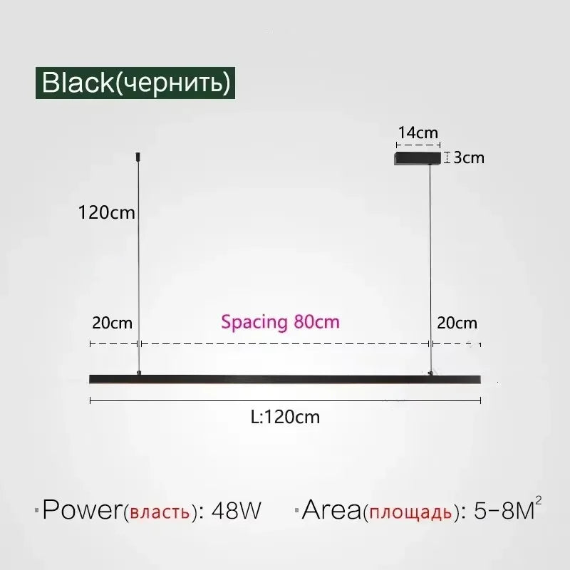 Nordic Minimalist Linear Pendant Light