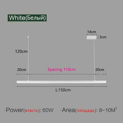 Nordic Minimalist Linear Pendant Light