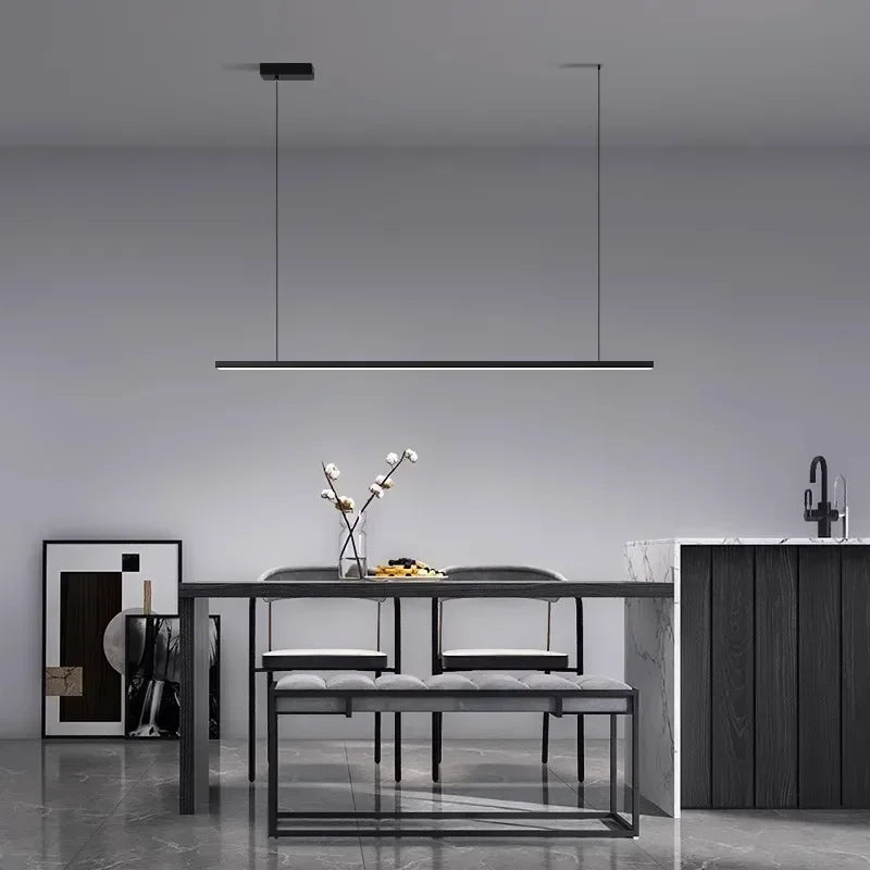 Nordic Minimalist Linear Pendant Light