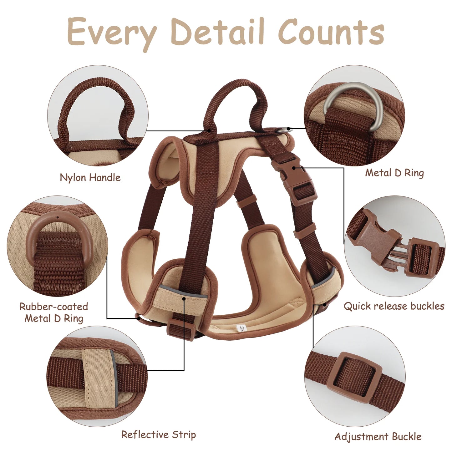 Signature Chocolate Personalized No-Pull Harness