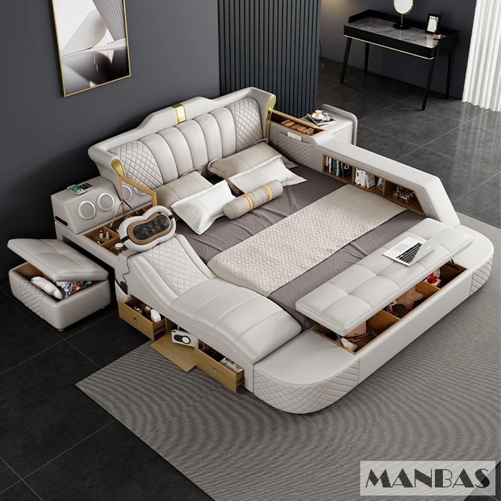 Integrated Leather Smart Sanctuary Bed