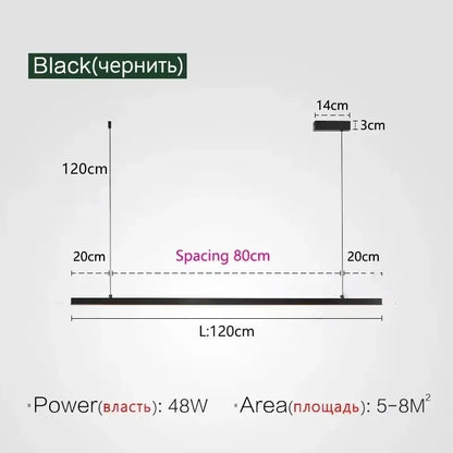 Nordic Minimalist Linear Pendant Light