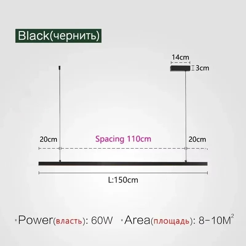 Nordic Minimalist Linear Pendant Light