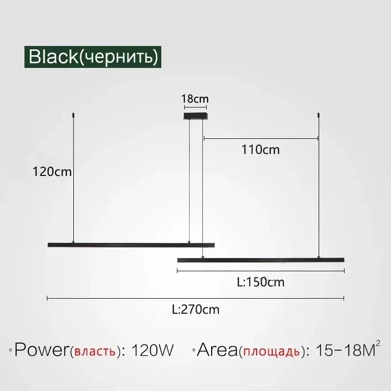 Nordic Minimalist Linear Pendant Light