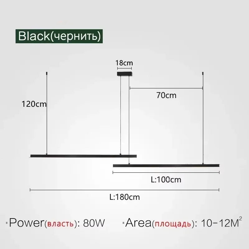 Nordic Minimalist Linear Pendant Light