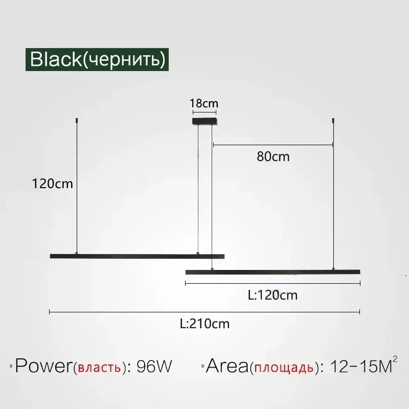 Nordic Minimalist Linear Pendant Light