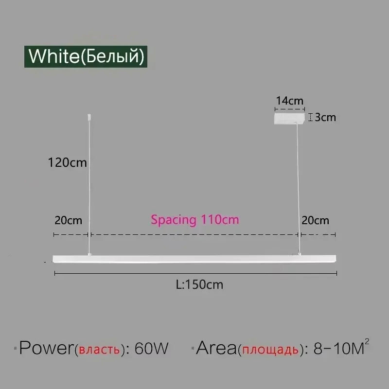 Nordic Minimalist Linear Pendant Light